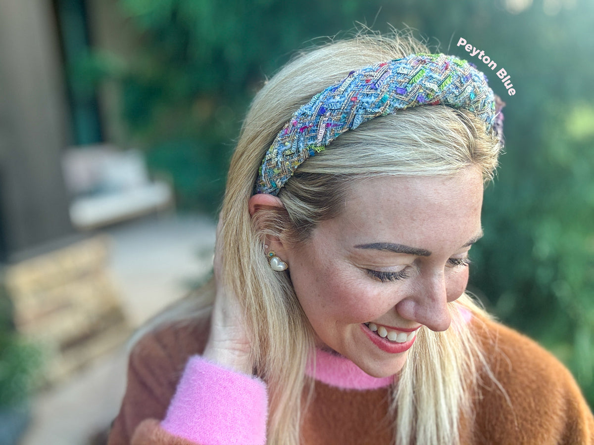 Peyton Blue Tweed Headband