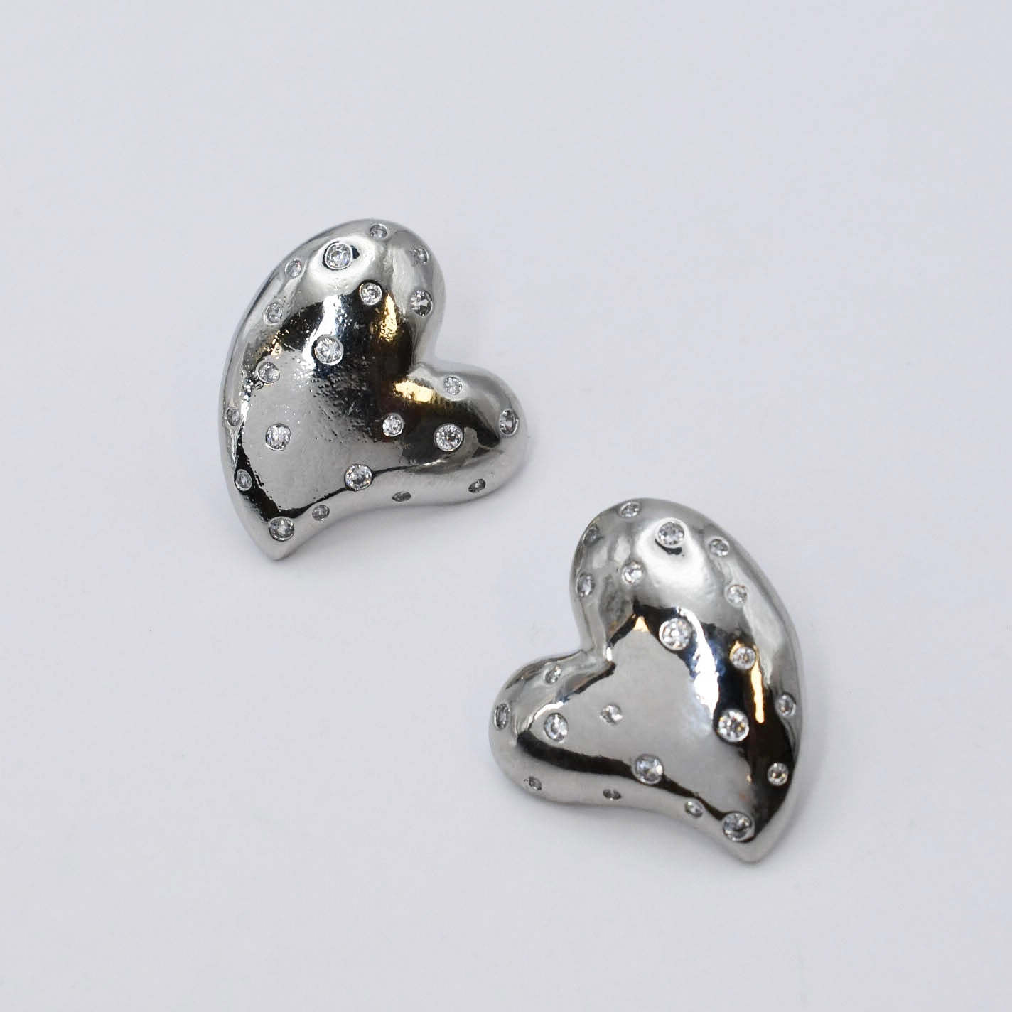 Sweetheart Dots Silver Studs