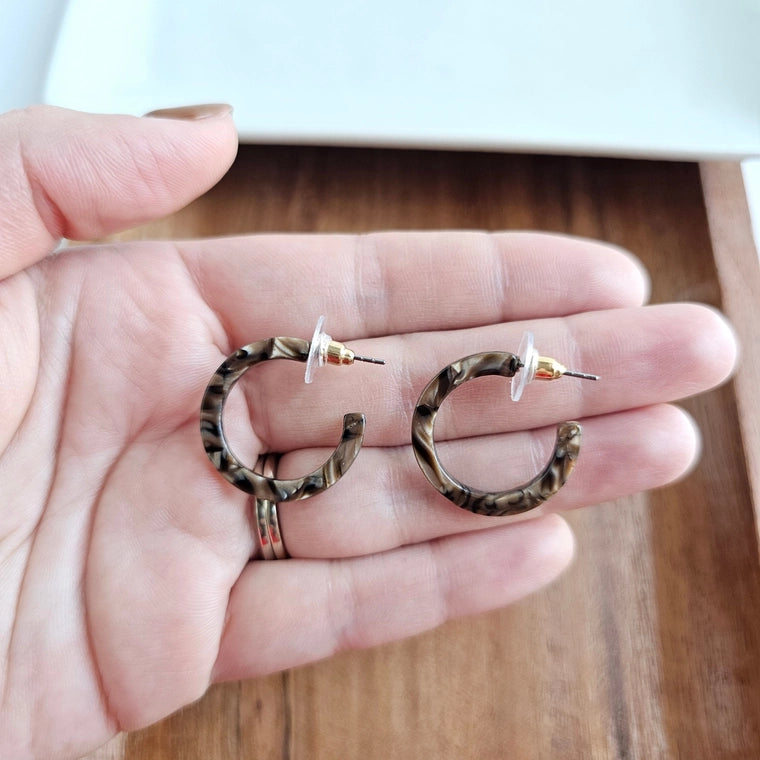 Brown Shimmer Cami Mini Hoops