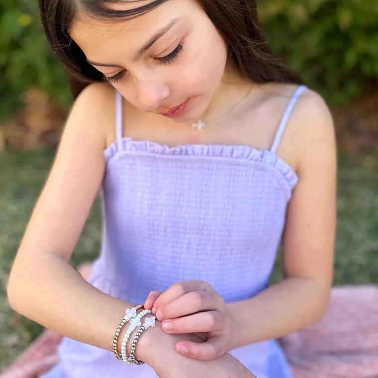 Petite Holy Water Stretch Bracelet in Silver