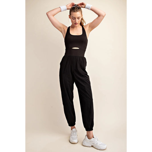 Recycled Black Active Jogger Onesie