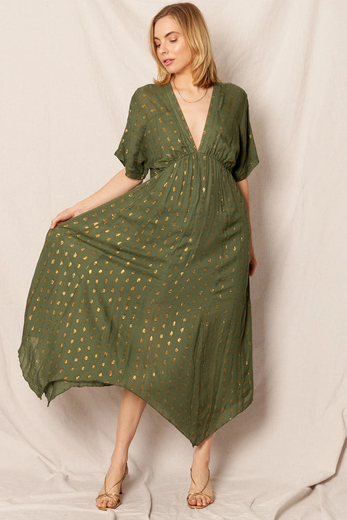 Kimono Sleeve Maxi Dress