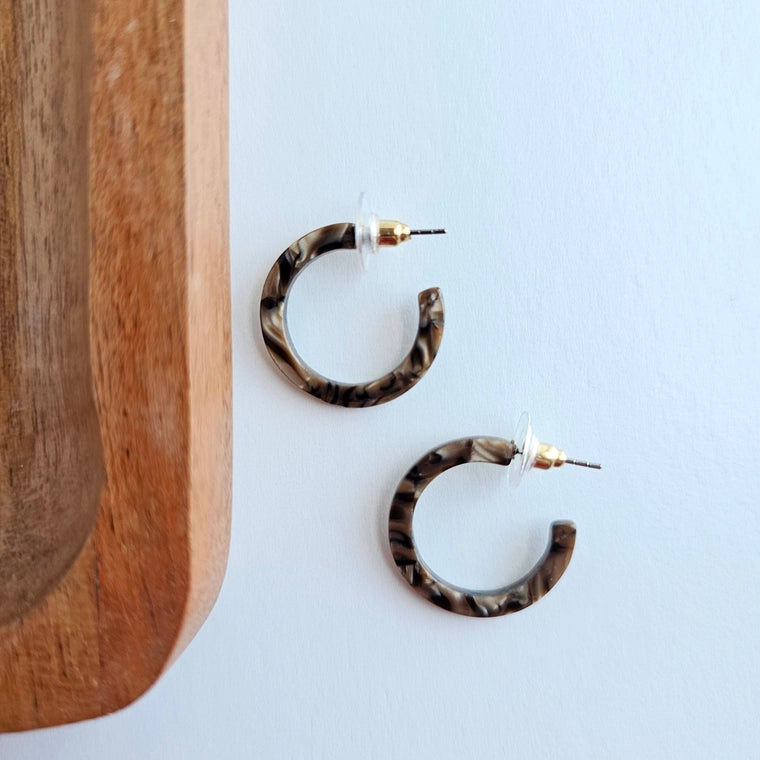 Brown Shimmer Cami Mini Hoops