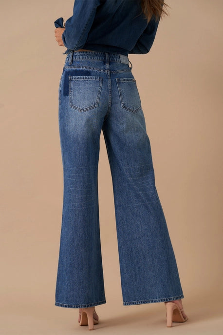 Relaxed Wide Leg Patchwork Jean