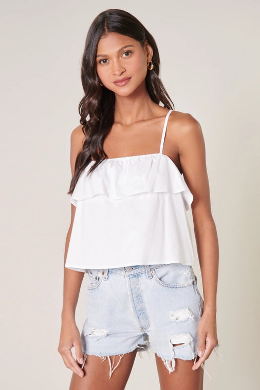 Marguerite Ruffle Poplin Top