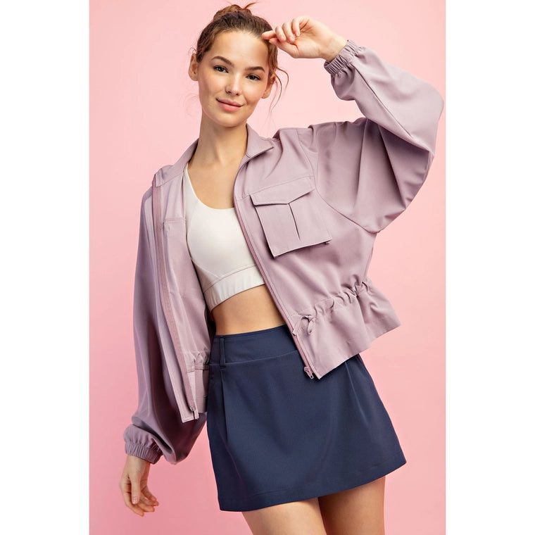 Ash Lavender Crinkle Jacket