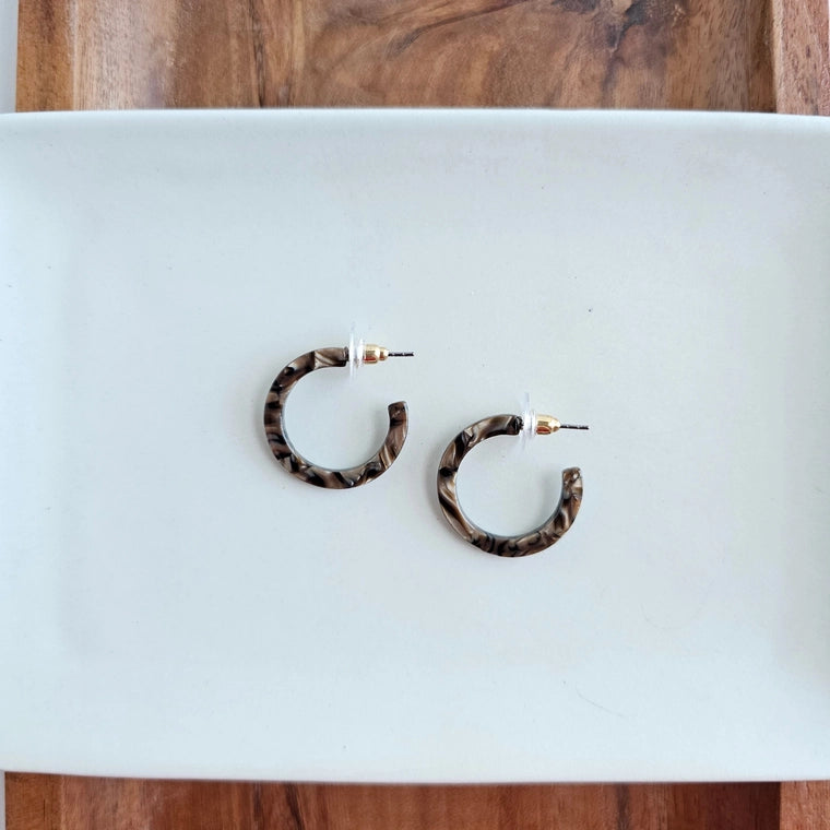 Brown Shimmer Cami Mini Hoops