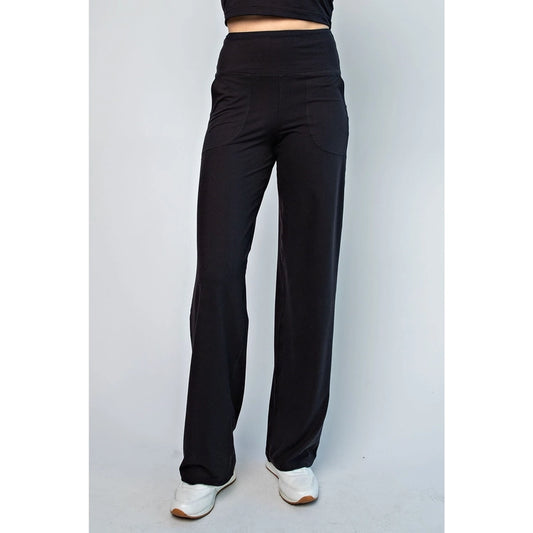 black butter soft straight leg pants