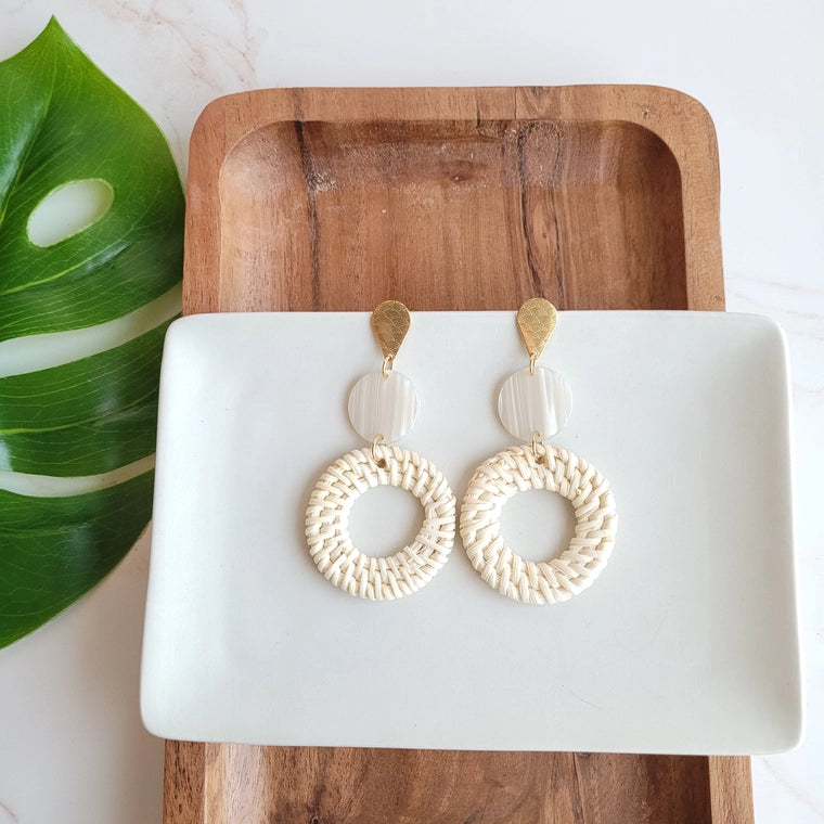 Lana Seashell Rattan Earring