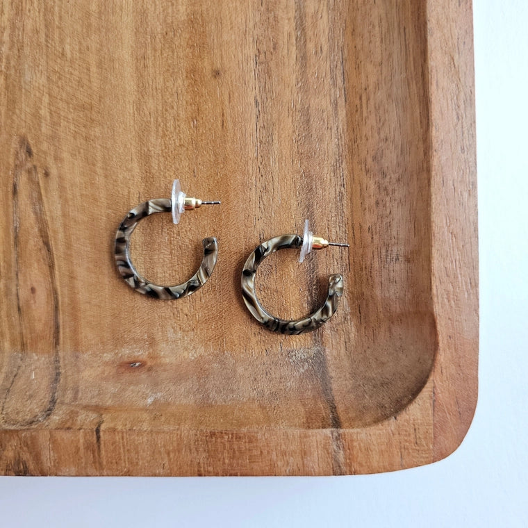 Brown Shimmer Cami Mini Hoops