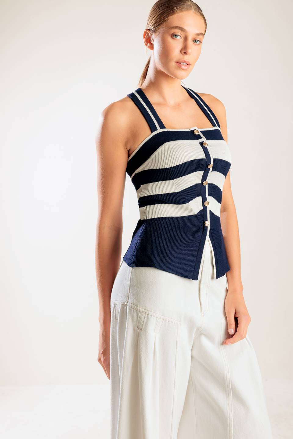 Navy Sweater Tank Top