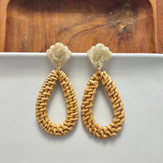 Malia Dark Rattan Earring