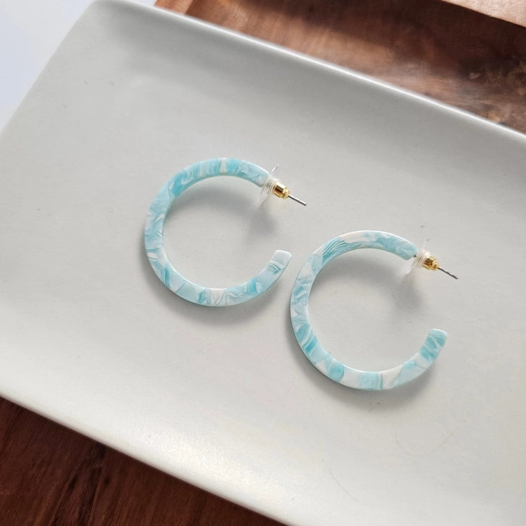 Aquamarine Camy Hoops