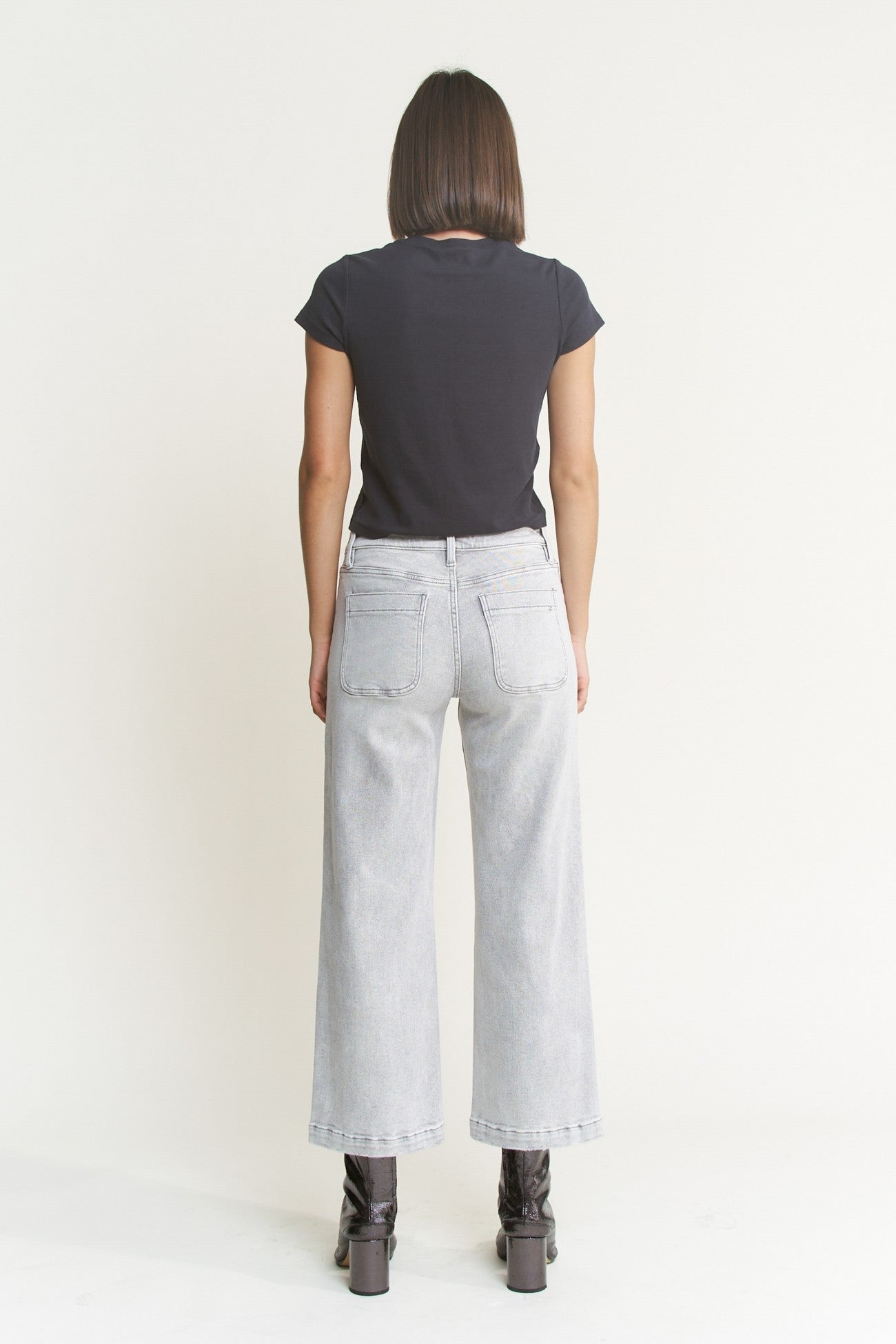 Nardo Grey High Rise Cropped Wide Leg