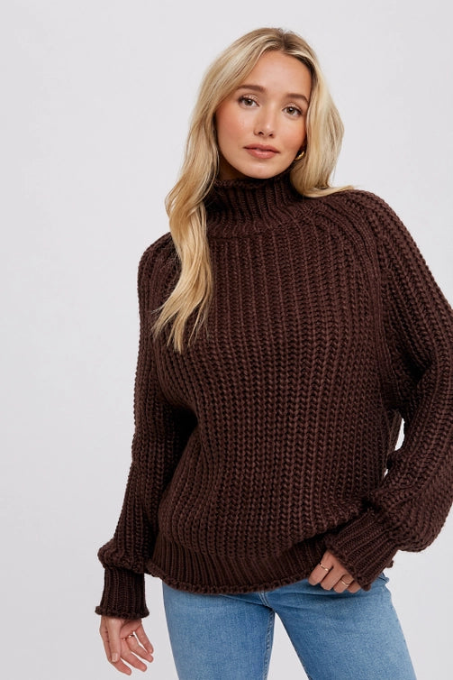 Chocolate Turtle Neck Pullover
