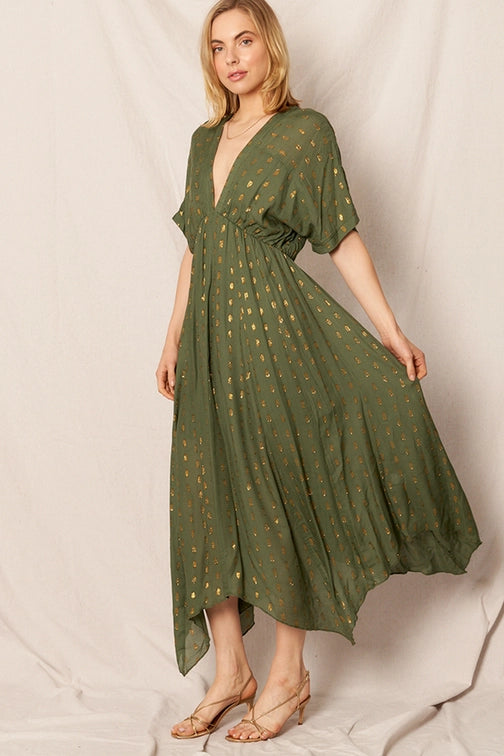 Kimono Sleeve Maxi Dress