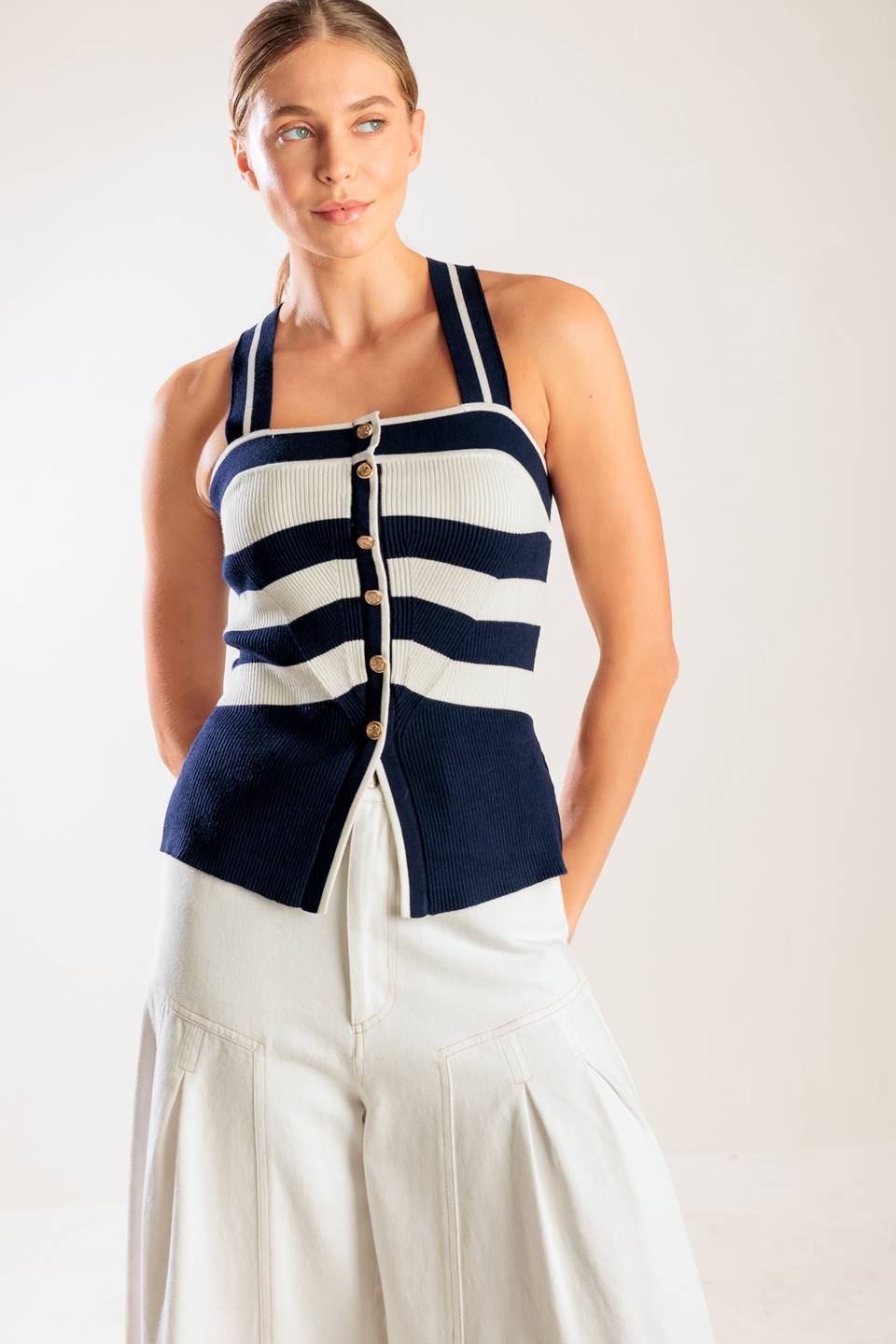 Navy Sweater Tank Top