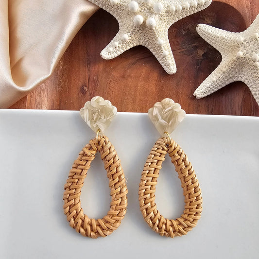 Malia Dark Rattan Earring