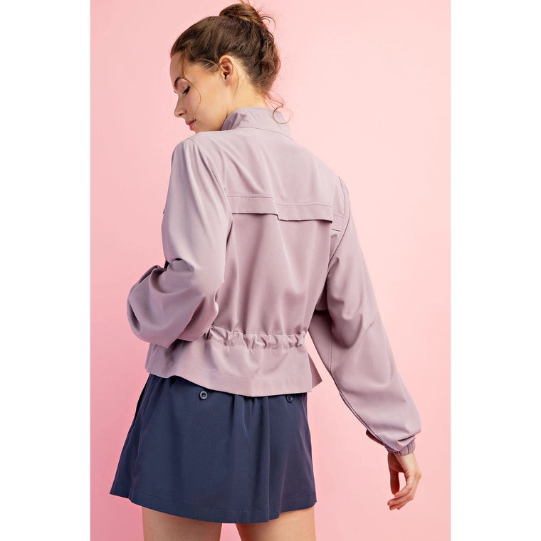 Ash Lavender Crinkle Jacket