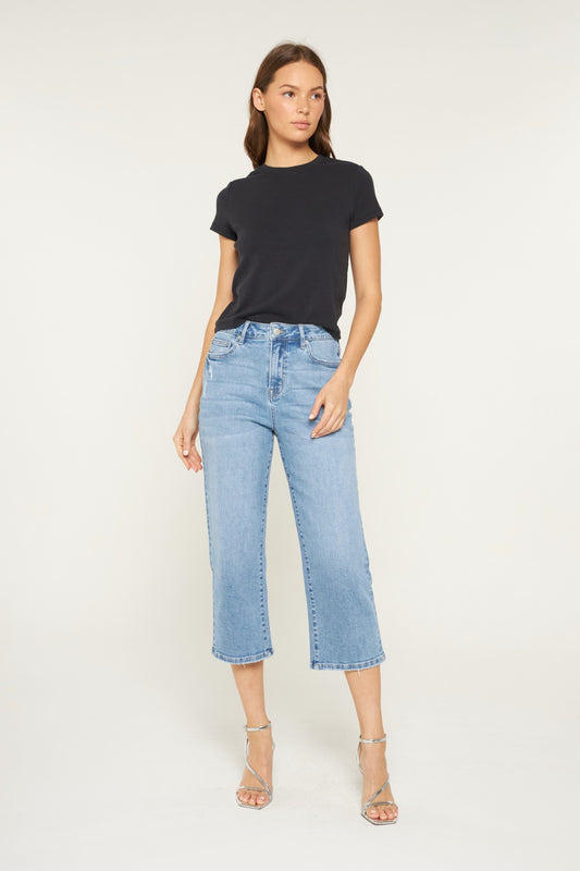 High Rise Straight Capri