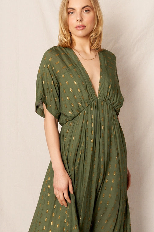 Kimono Sleeve Maxi Dress