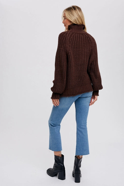 Chocolate Turtle Neck Pullover