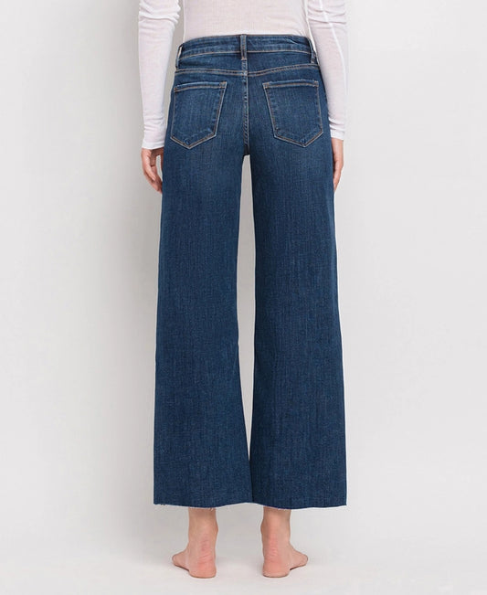 Tummy Control Mid Rise Wide Leg Jean
