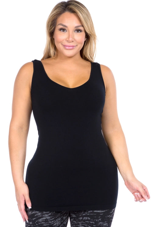 Reversible Seamless Tank in Black