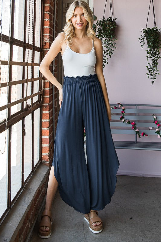 Navy Asymmetrical Pants