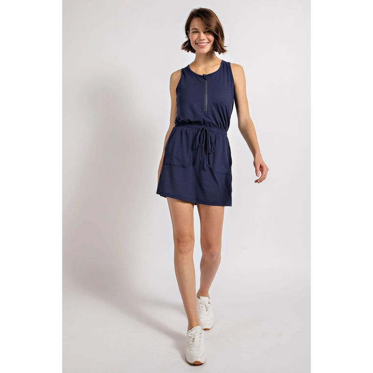 Navy Butter Romper Dress