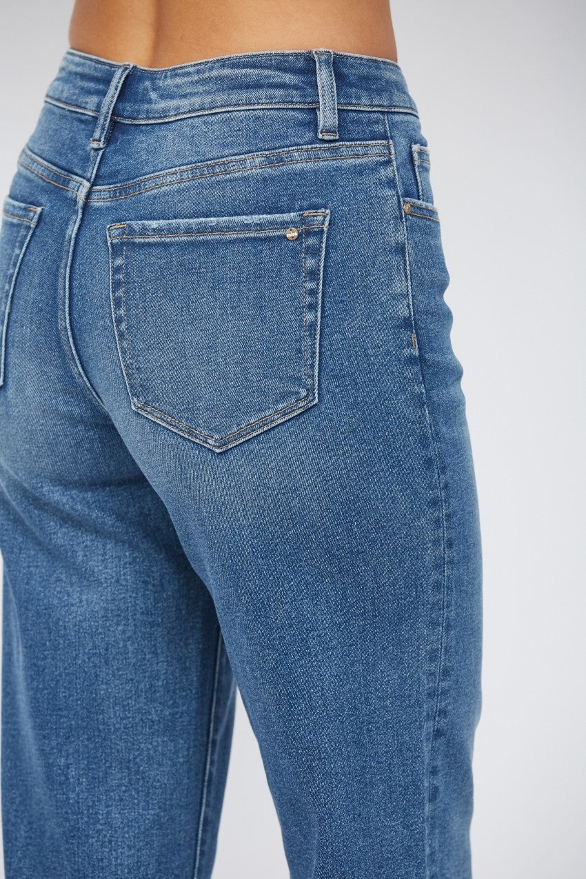 High Rise Stretch Straight Crop