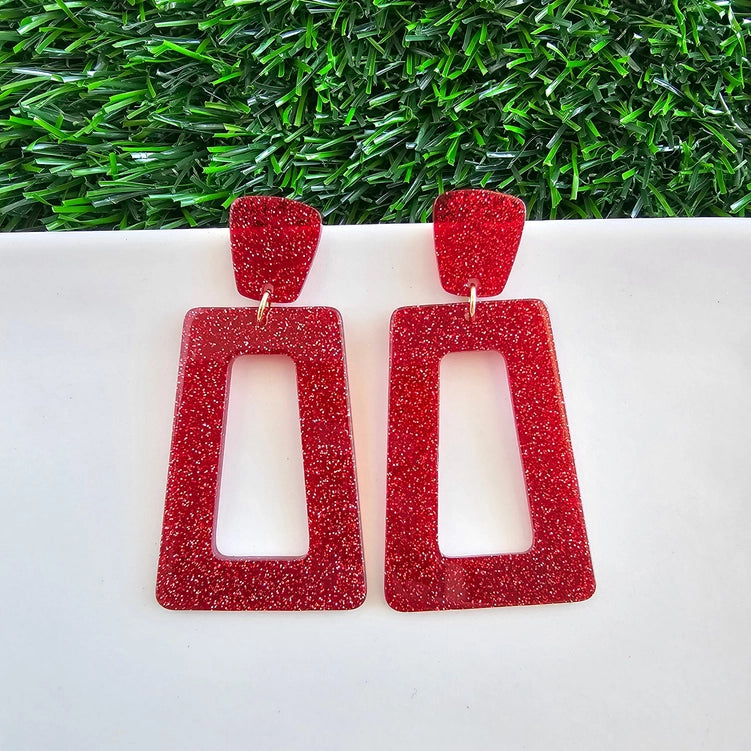 Red Glitter Avery Earrings