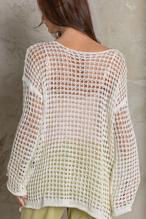 Sheer Pullover in Cream