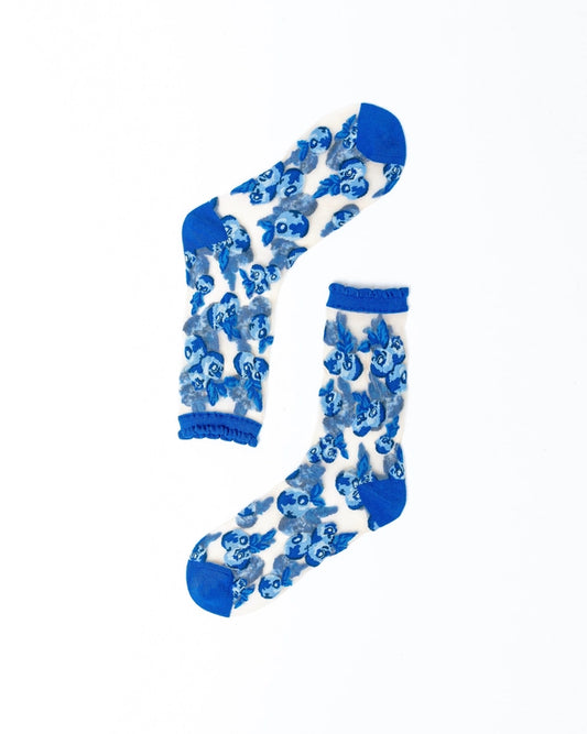 Blueberry Ruffle Sheer Sock