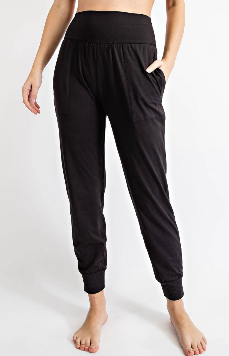 butter soft joggers in black