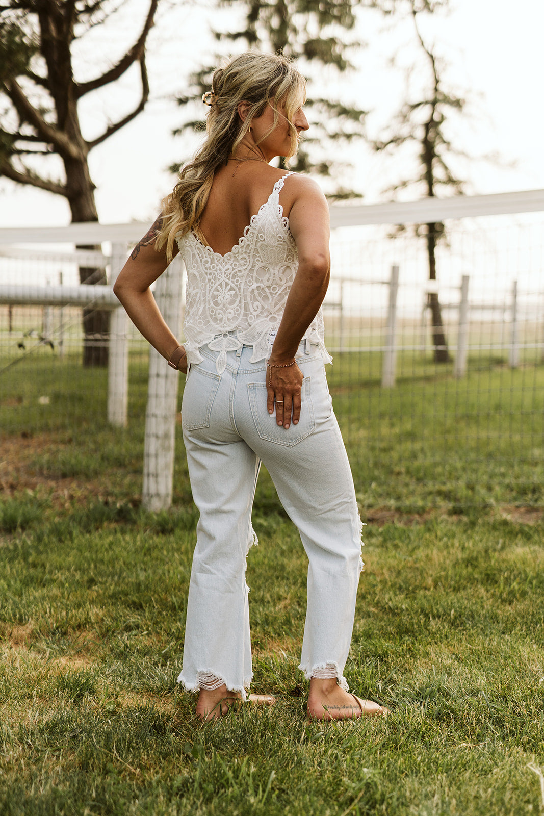 Ivory Floral Crochet Lace Cami