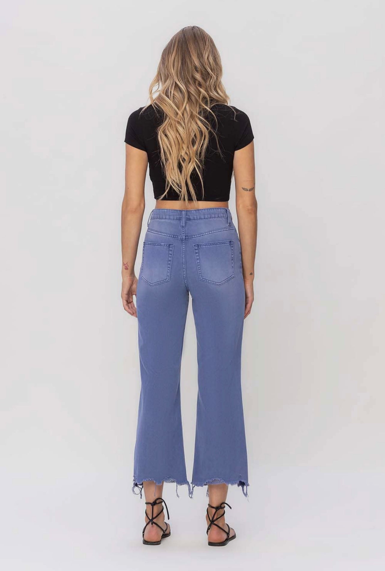 90s Vintage Cropped Flares Indigo