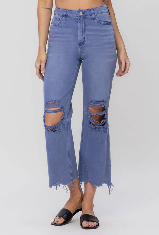 90s Vintage Cropped Flares Indigo