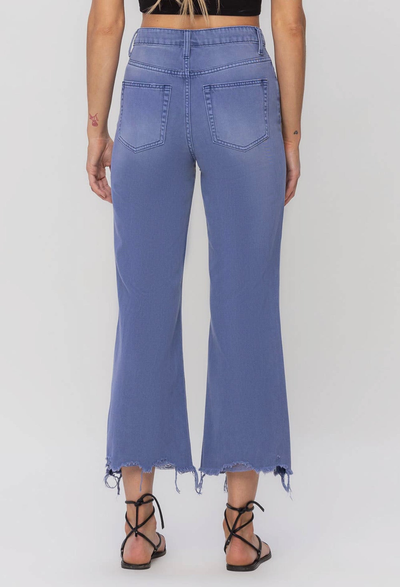 90s Vintage Cropped Flares Indigo
