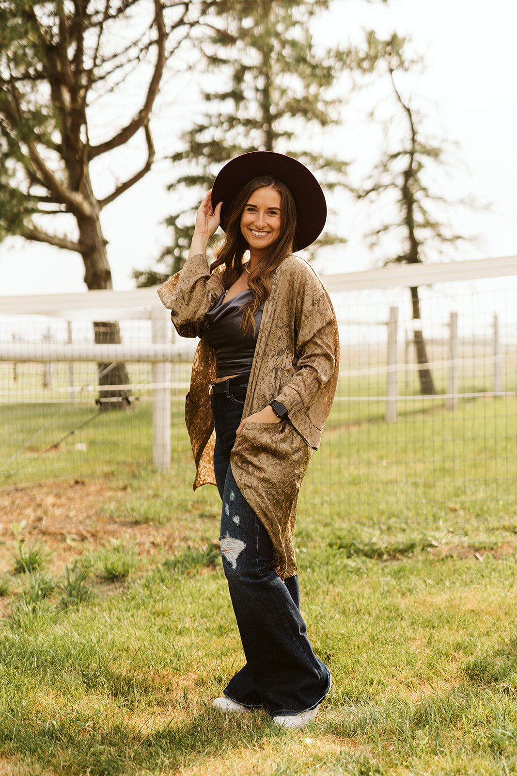 Beige Silky Kimono