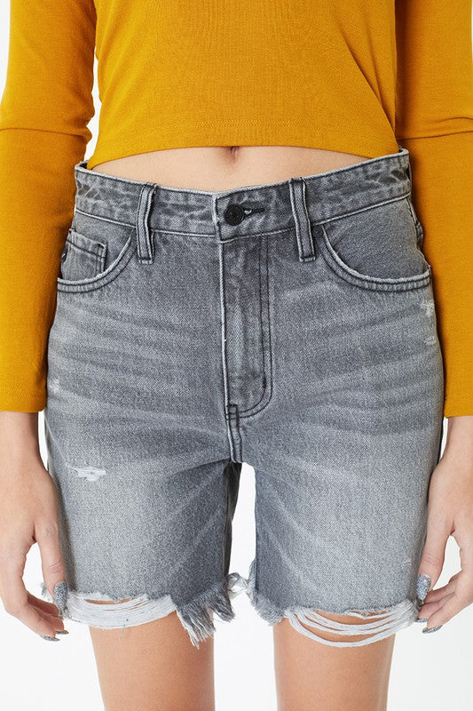 VINTAGE 90s Gray Wash Kan Can Shorts