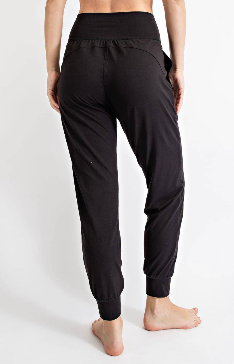 butter soft joggers in black