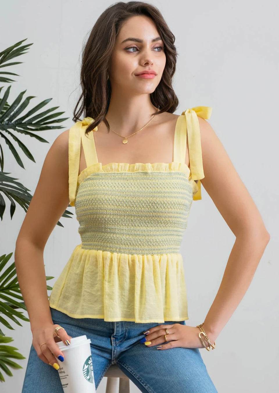 pale yellow tank top