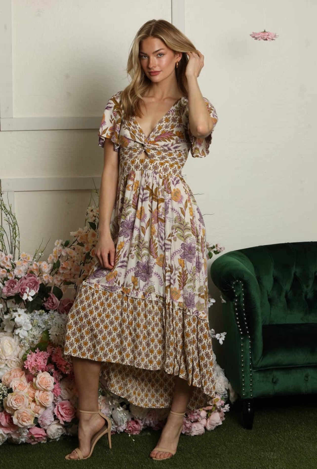 Front Cut Out Maxi Dress