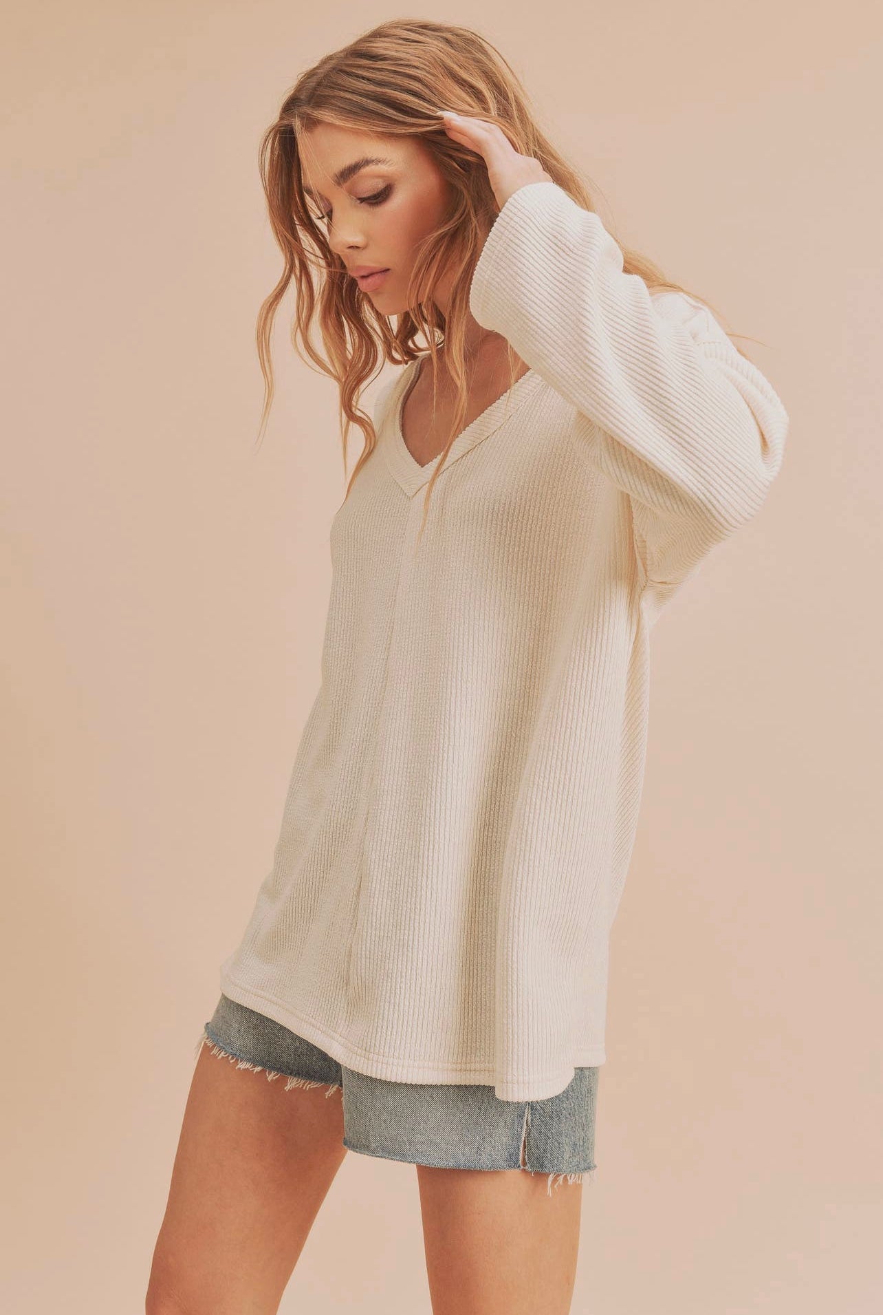 ivory raglan top