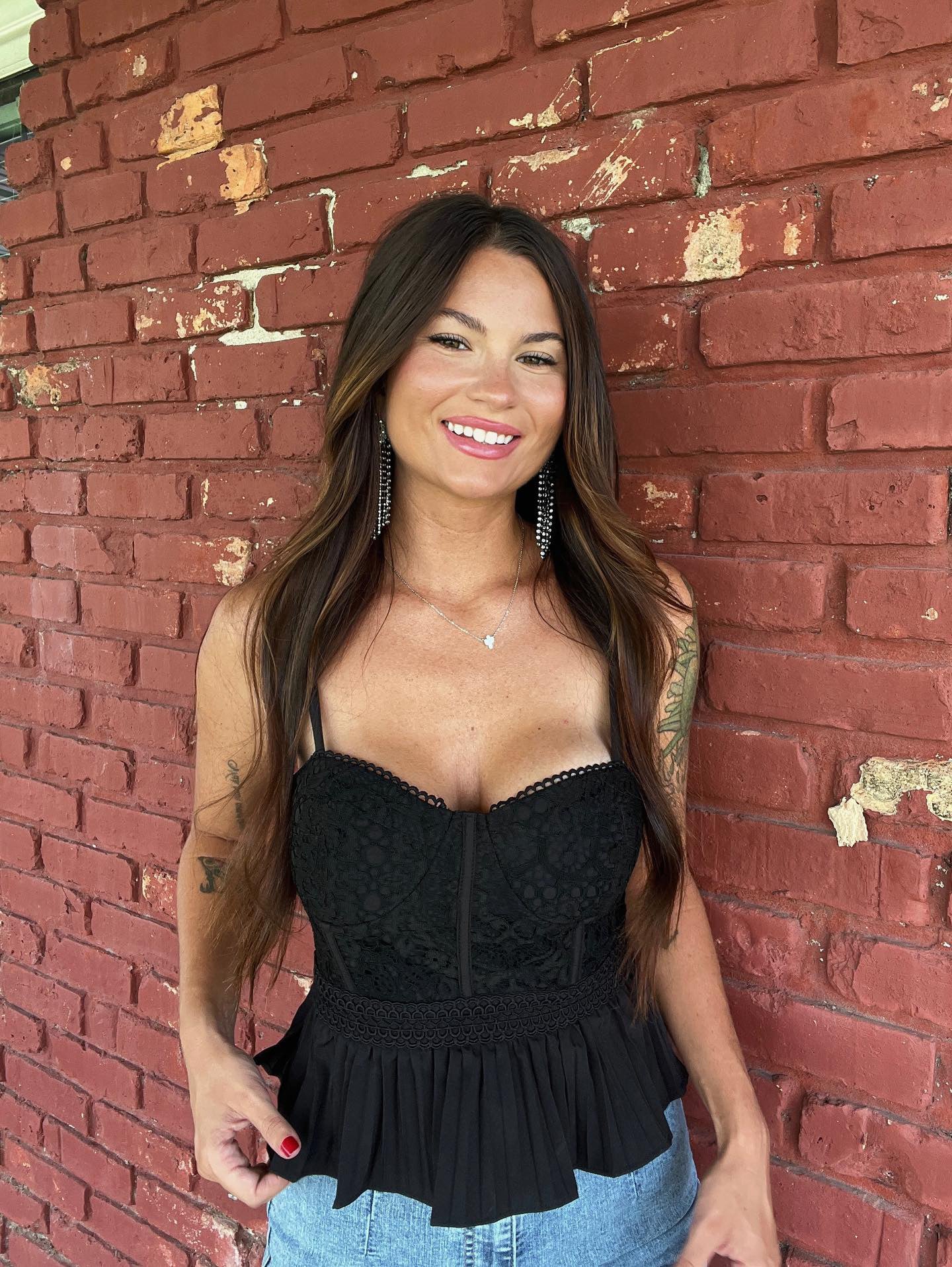 black lace top