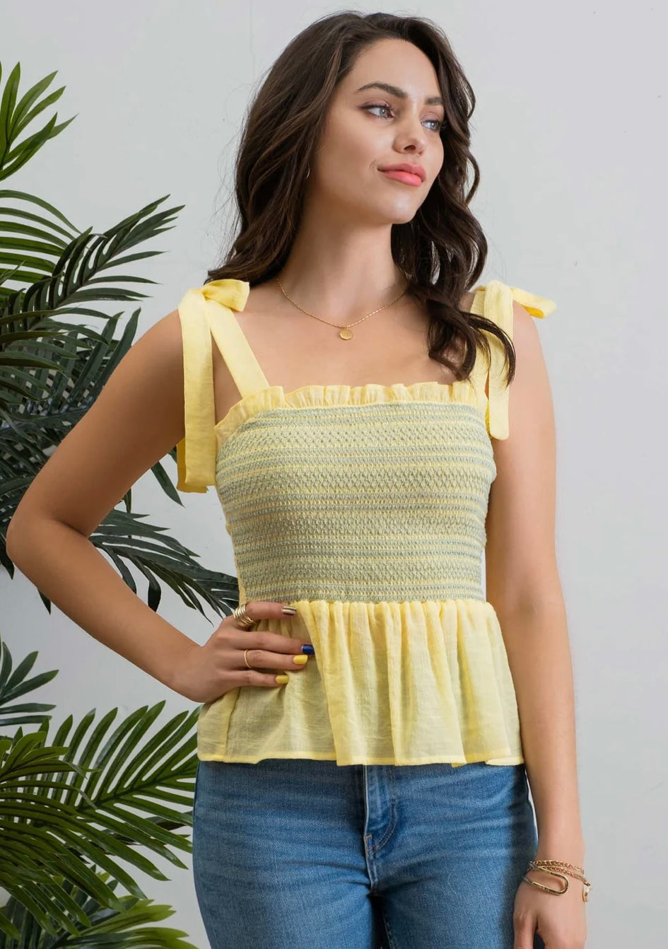 pale yellow tank top
