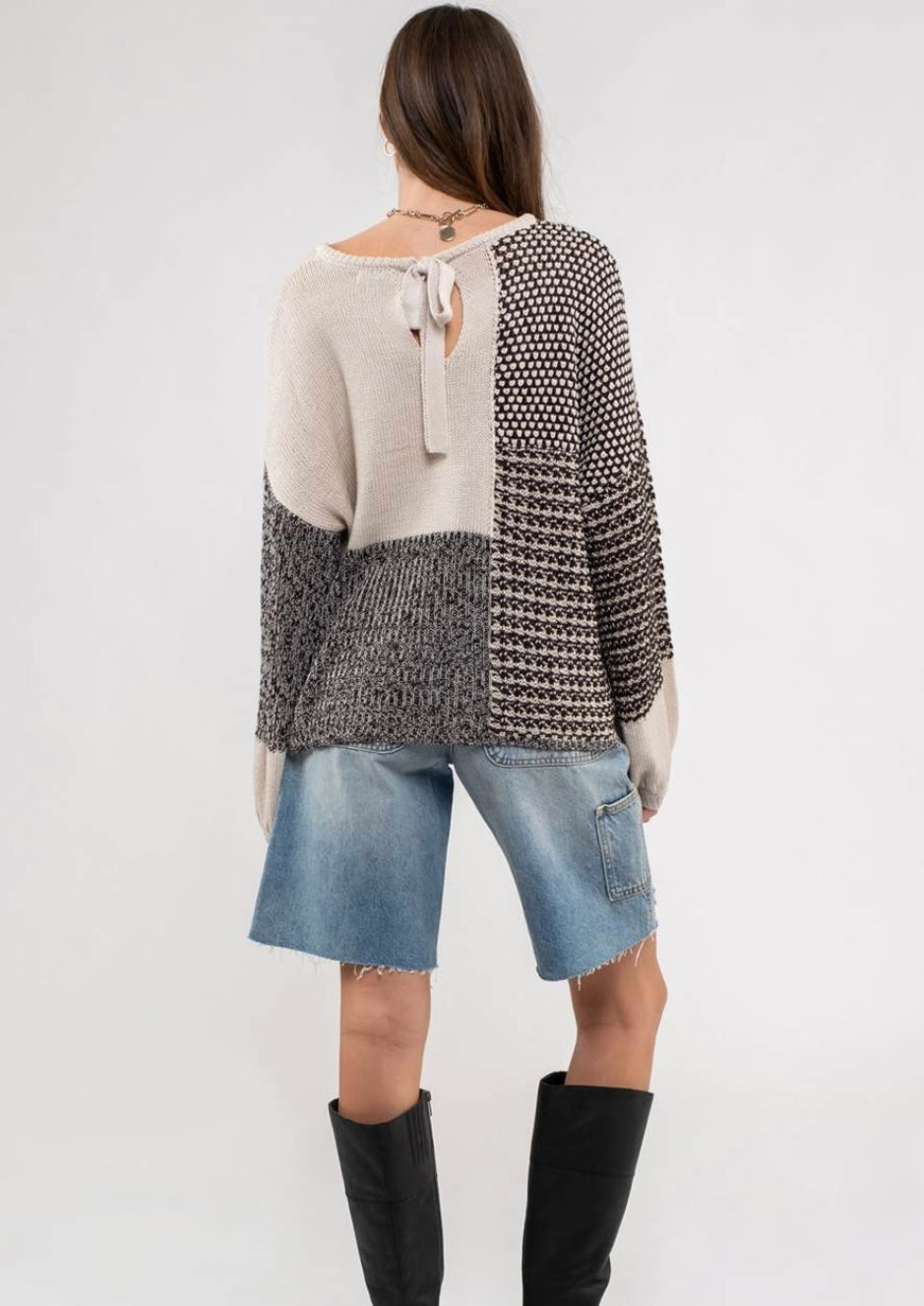 drop shoulder knit sweater