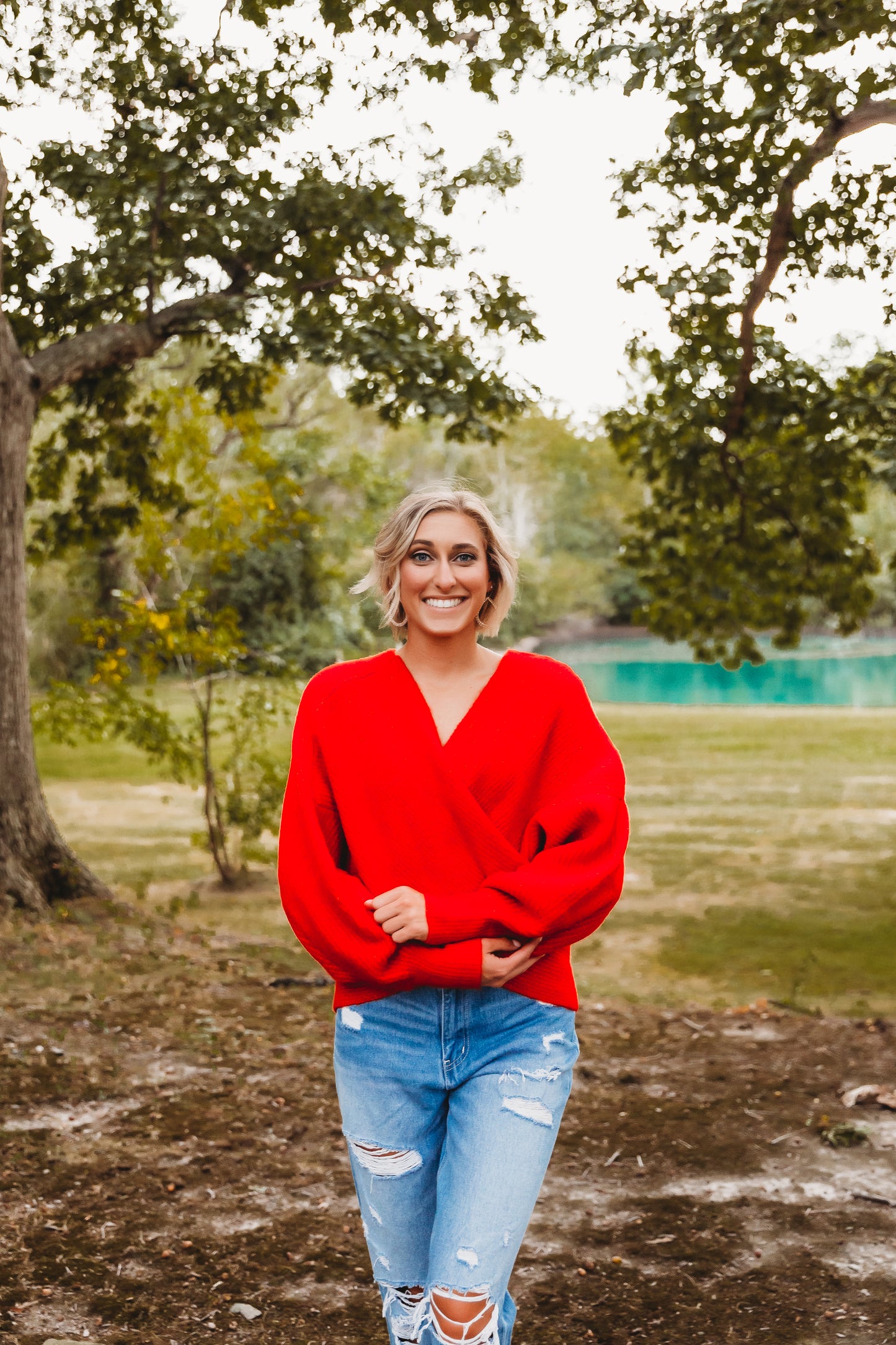 Ruby Crossover Ribbed Sweater