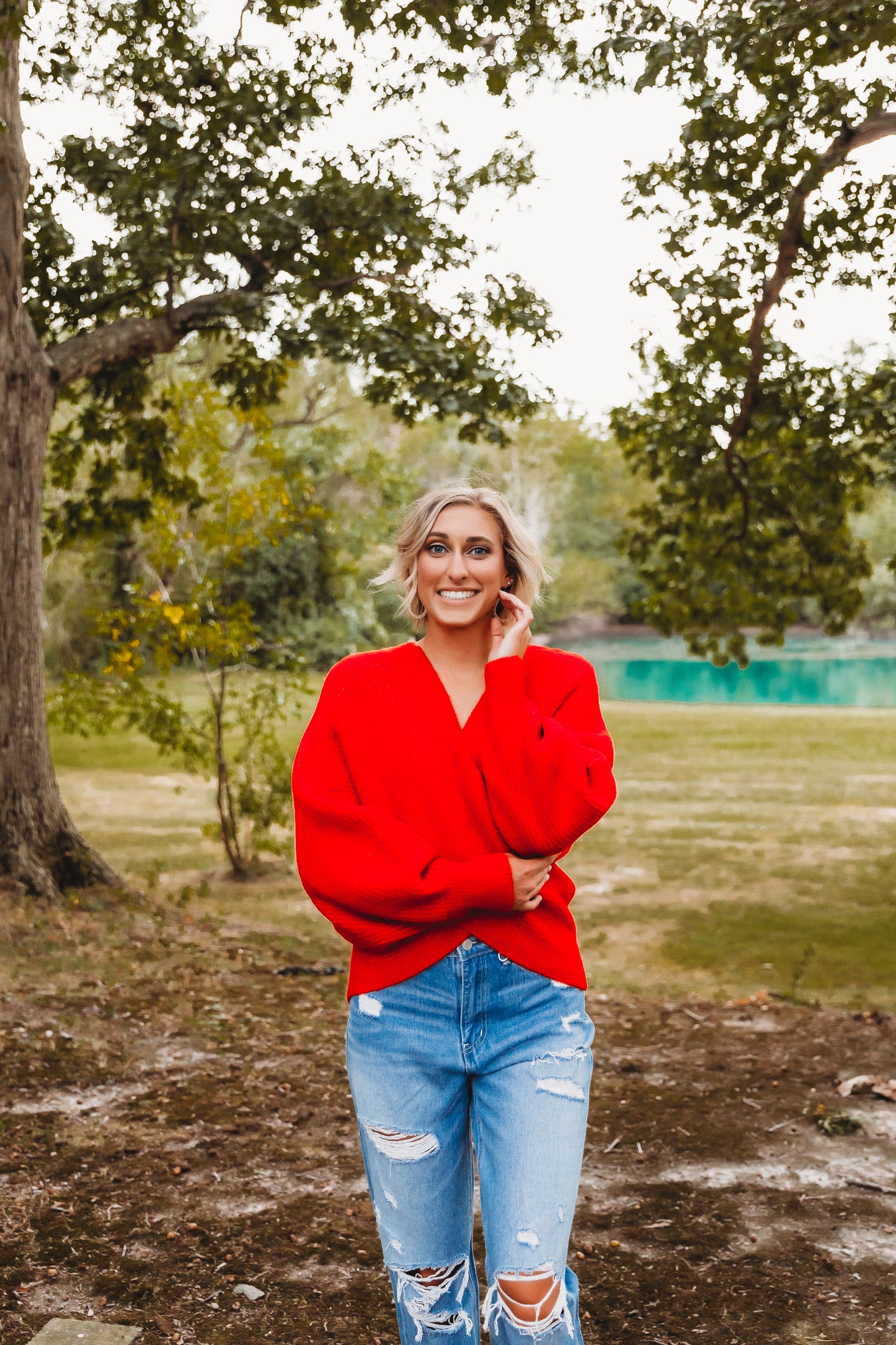 Ruby Crossover Ribbed Sweater